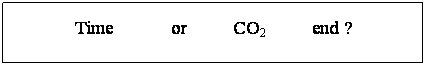 文本框: Time      or     CO2     end ?